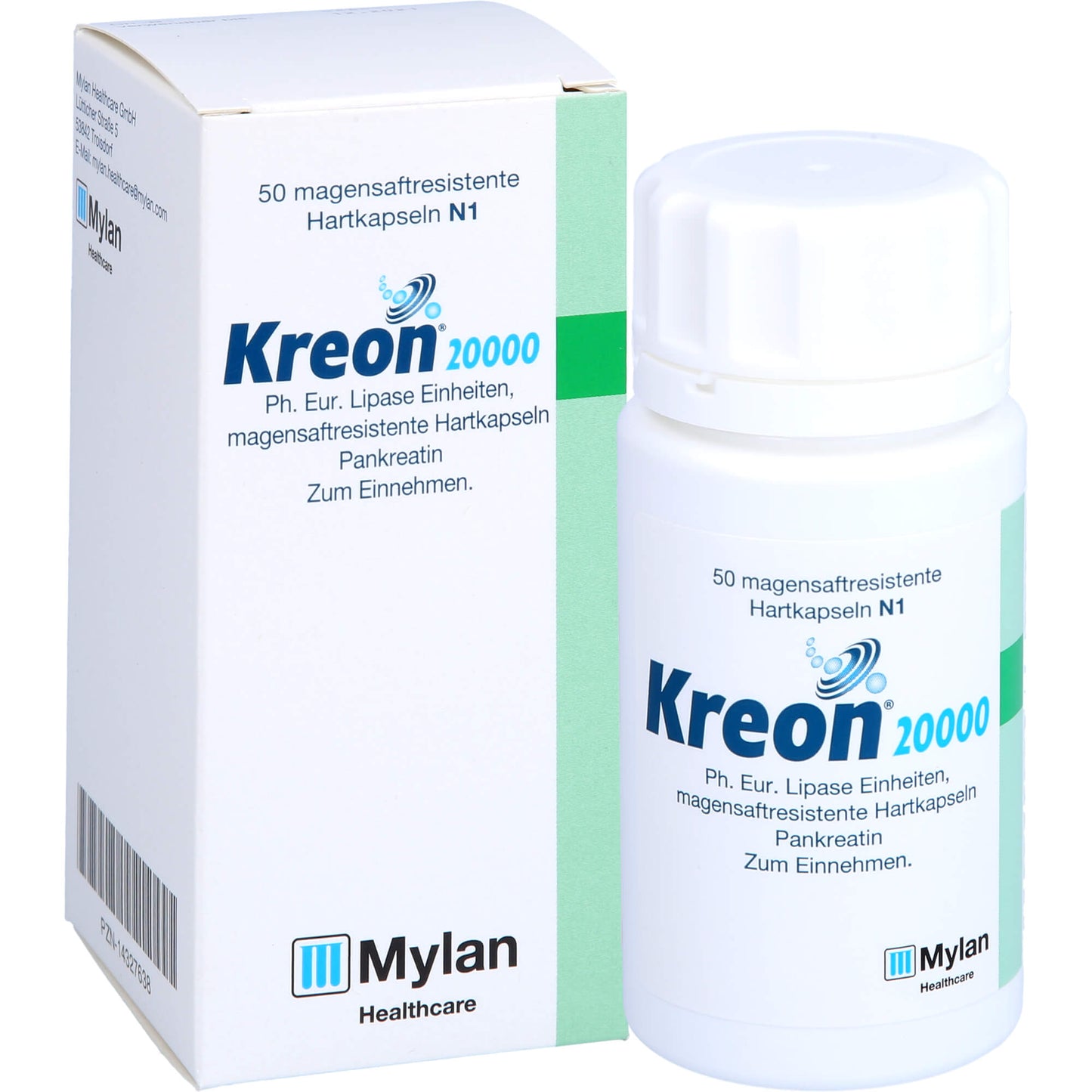 Pancreatin, KREON 20,000 Ph.Eur. Lipase Units, Measurable Hard Capsules