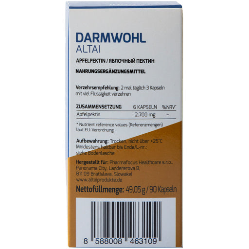 Pectin is ideal for diarrhea, DARMWOHL ALTAI capsules