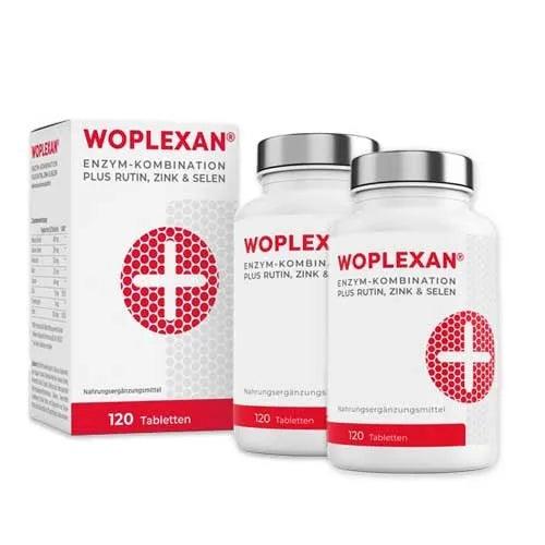 Pineapple, papaya, pancreatin, rutin, trypsin, chymotrypsin, WOPLEXAN