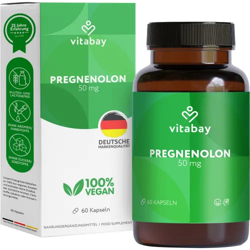 Pregnenolone 50 mg high-dose capsules, 120 count