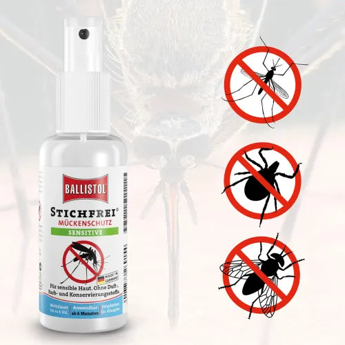 Protects against mosquitoes, ticks and horseflies BALLISTOL Sting-Free Sensitive Spray