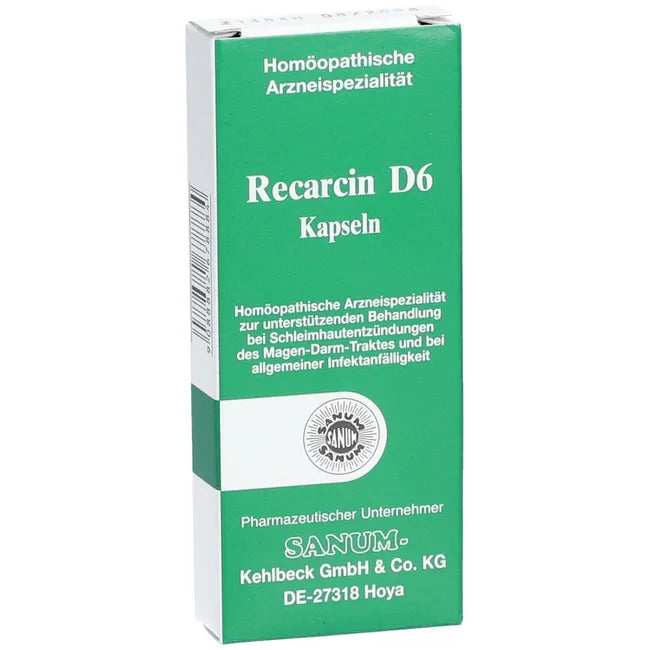 Recarcin D6 = weak (Bacillus firmus D6) capsules UK
