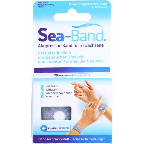 Relief of any type of motion sickness, SEA-BAND acupressure band for adults grey