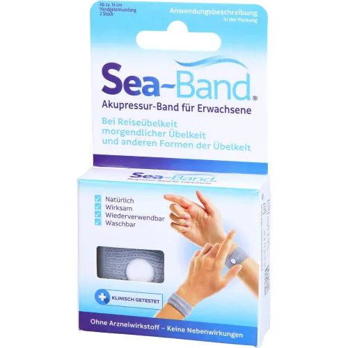 Relief of any type of motion sickness, SEA-BAND acupressure band for adults grey