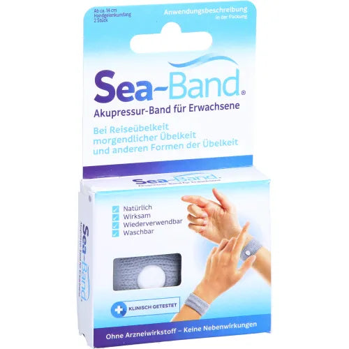 Relief of any type of motion sickness, SEA-BAND acupressure band for adults grey