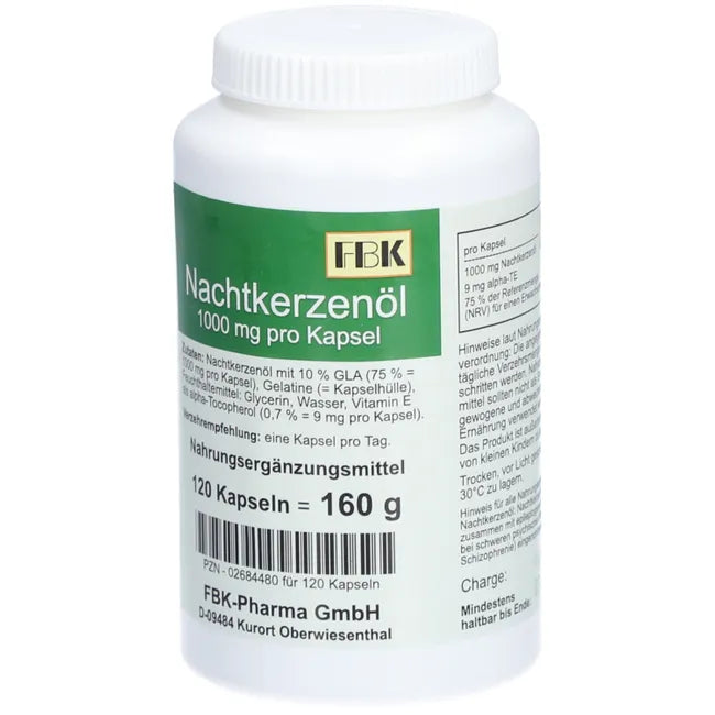 Rheumatism, neurodermatitis, hay fever, Evening primrose oil 1000 capsules 120 pieces