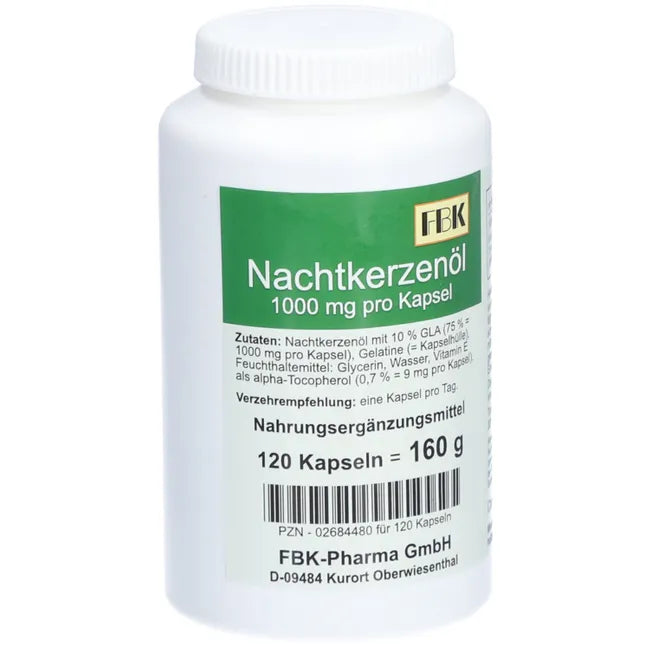 Rheumatism, neurodermatitis, hay fever, Evening primrose oil 1000 capsules 120 pieces