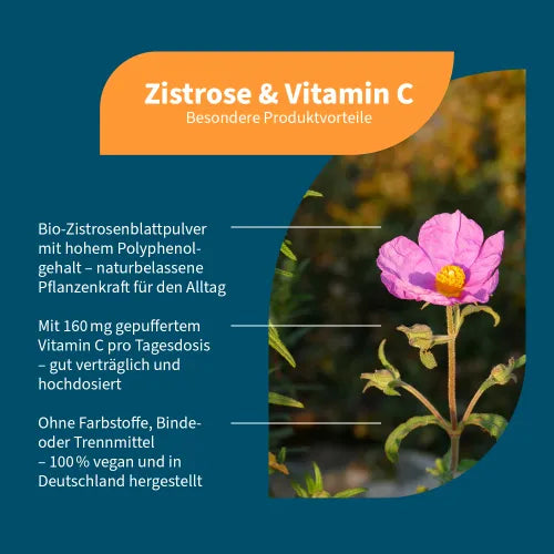 Rockrose & Vitamin C Buffered Vegan Capsules 150 Count
