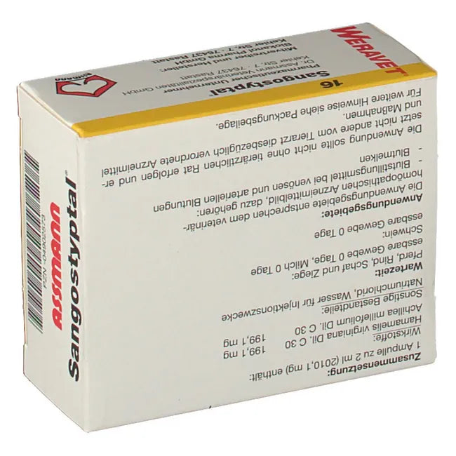 SANGOSTYPTAL 16 ampoules vet. 10X2 ml