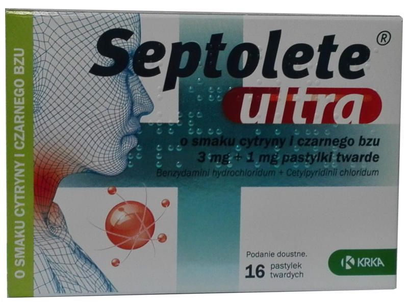 SEPTOLETE ULTRA LEMON AND ELDERFLOWER FLAVOR X 16 LOZZLES