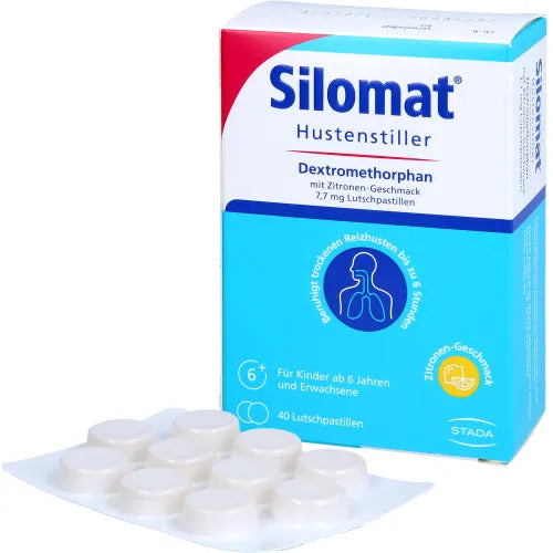 SILOMAT Cough Suppressant DMP Lemon Lozenges 40 Count