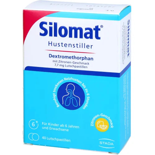 SILOMAT Cough Suppressant DMP Lemon Lozenges 40 Count