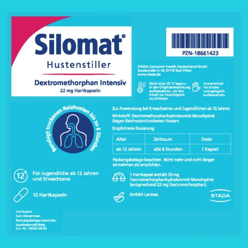 SILOMAT Cough Suppressant Dextromethorphan Intensive 12 tablets
