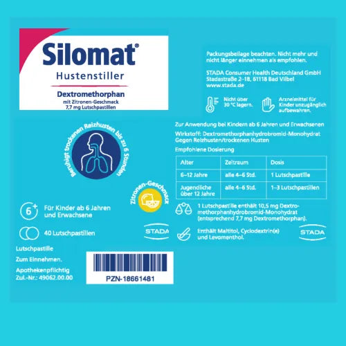 SILOMAT DMP lozenges 40 pc dextromethorphan hydrobromide