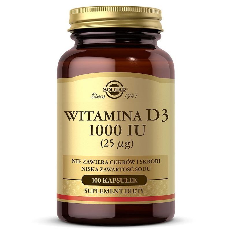 SOLGAR Vitamin D3 1000 IU (25 mcg) 100 capsules
