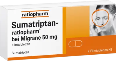 SUMATRIPTAN-ratiopharm for migraine 50 mg film-coated tablets UK