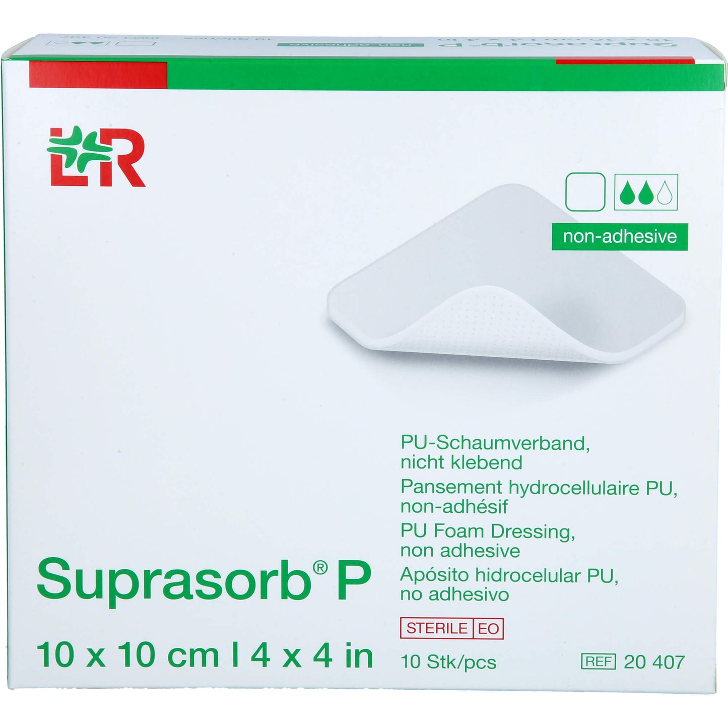 SUPRASORB P PU foam non-adhesive 10x10 cm