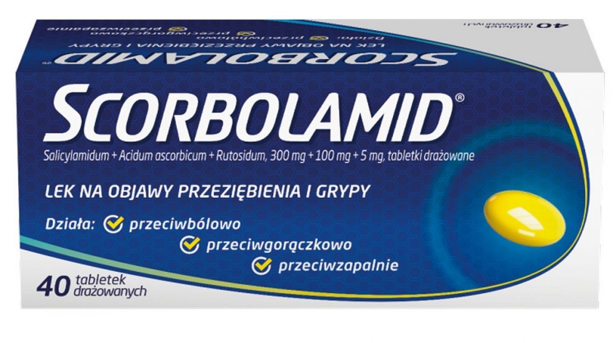 Salicylamide, ascorbic acid and rutoside, Scorbolamid x 40 tablets