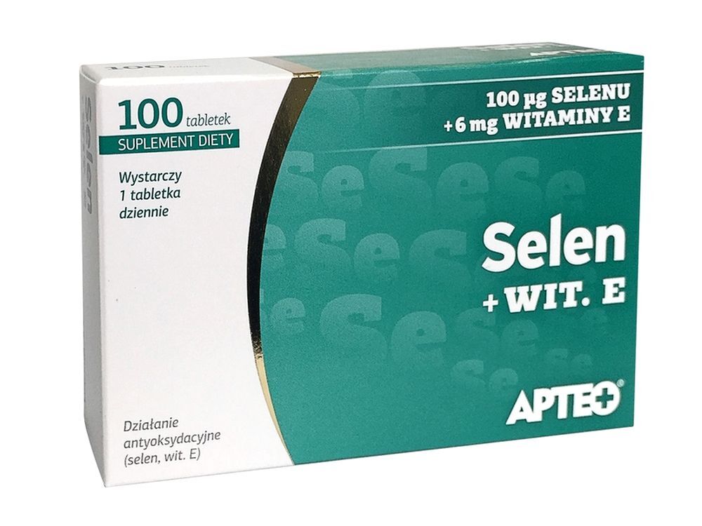 Vitamin e and selenium, APTEO Selen + vit E x 100 tablets, selenium supplement
