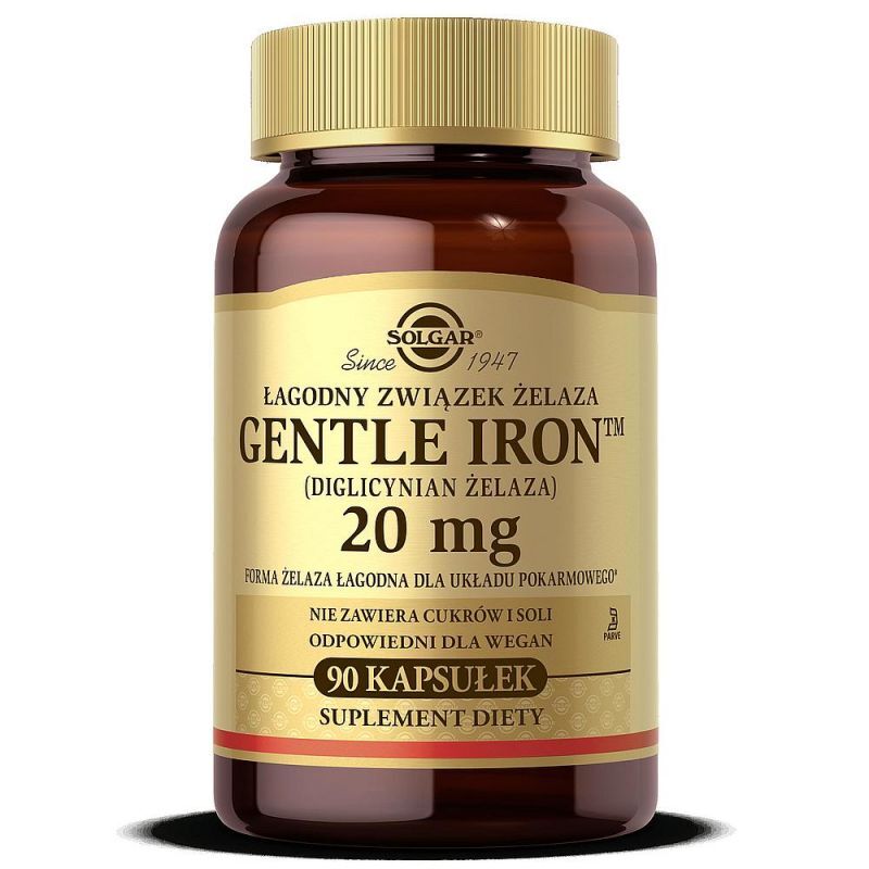 Solgar Gentle Iron Iron - a mild iron preparation 20mg x 90 Capsules