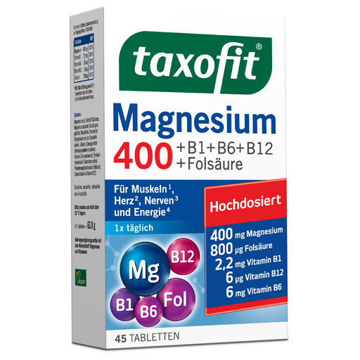 TAXOFIT Magnesium 400+B1+B6+B12+Folic Acid Tablets