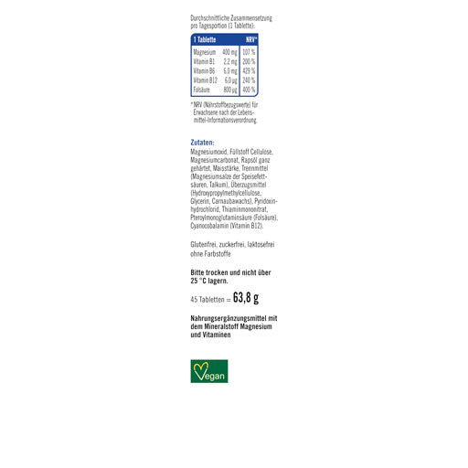 TAXOFIT Magnesium 400+B1+B6+B12+Folic Acid Tablets