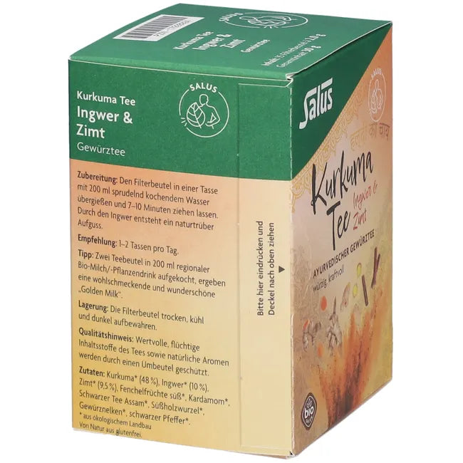 TURMERIC TEA Ginger & Cinnamon Organic Salus Filter Bags 15 pcs - 2