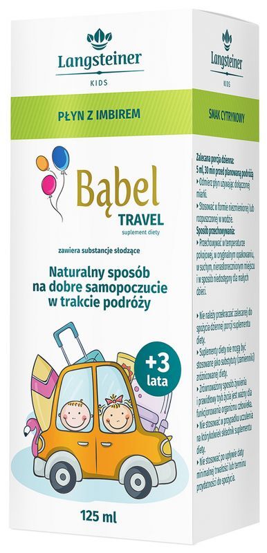 Travel liquid with ginger for children
