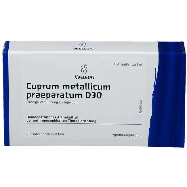 Treatment of convulsions and epilepsy, CUPRUM METALLICUM praep.D 30 ampoules UK