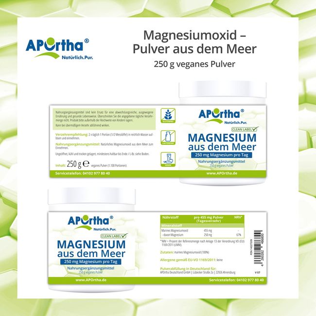 VEGAN MARINES Magnesium Powder from Seawater 250 g