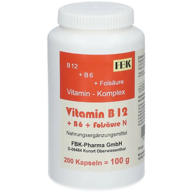 VITAMIN B12+B6+Folic acid complex N capsules UK