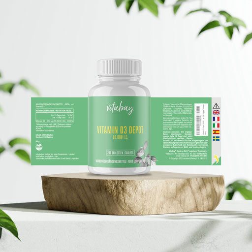 VITAMIN D3 DEPOT 10,000 IU Cholecalcif.vegan Tabl. 240 pieces