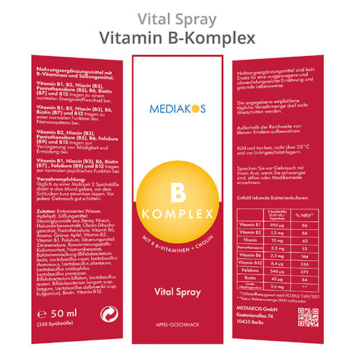 VITAMIN B COMPLEX Mediakos Vital Spray vegan