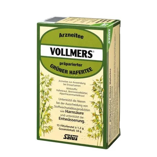 VOLLMERS prepared green oat tea filter bags 15 pcs
