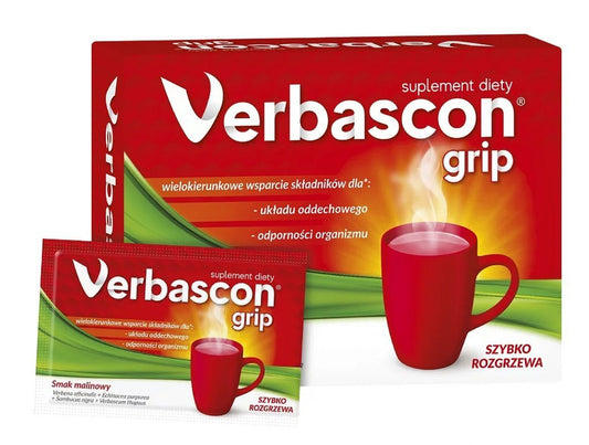 Verbascon Grip x 10 sachets African geranium, elderberry, mullein extract