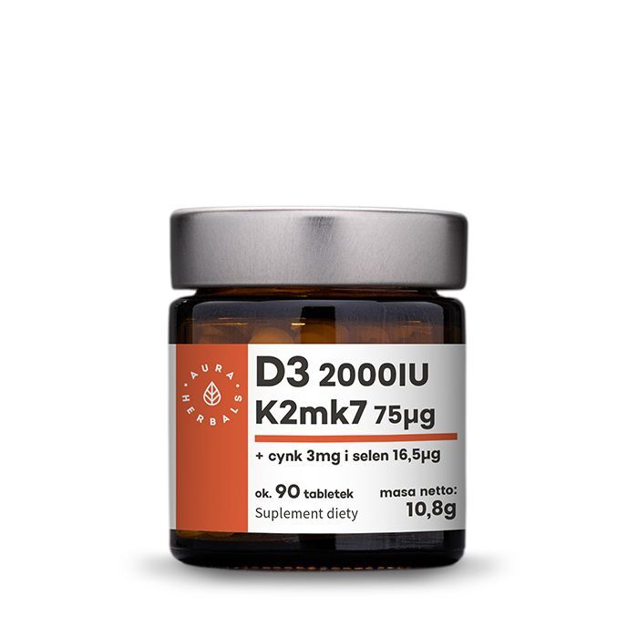 Vitamin D3 + K2mk7 + Zinc + Selen, AURA HERBALS