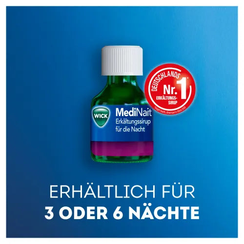 WICK MediNait cold syrup 180 ml headache, fever, runny nose and dry cough