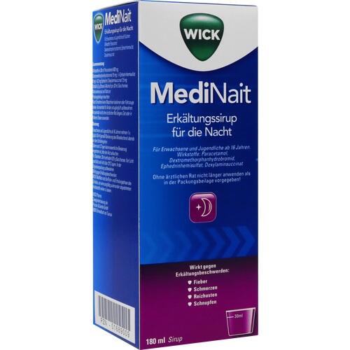 WICK MediNait cold syrup 180 ml headache, fever, runny nose and dry cough
