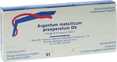 Weakness, chronic mental overload, ARGENTUM METALLICUM praeparatum D 6 ampoules UK