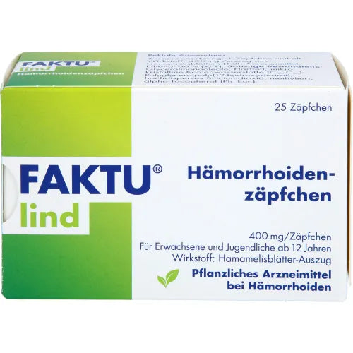 Witch hazel leaf extract FAKTU lind hemorrhoid suppositories 25 pcs