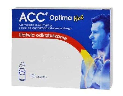 ACC OPTIMA HOT 0.6g / 3g x 10 sachets, acc sandoz UK