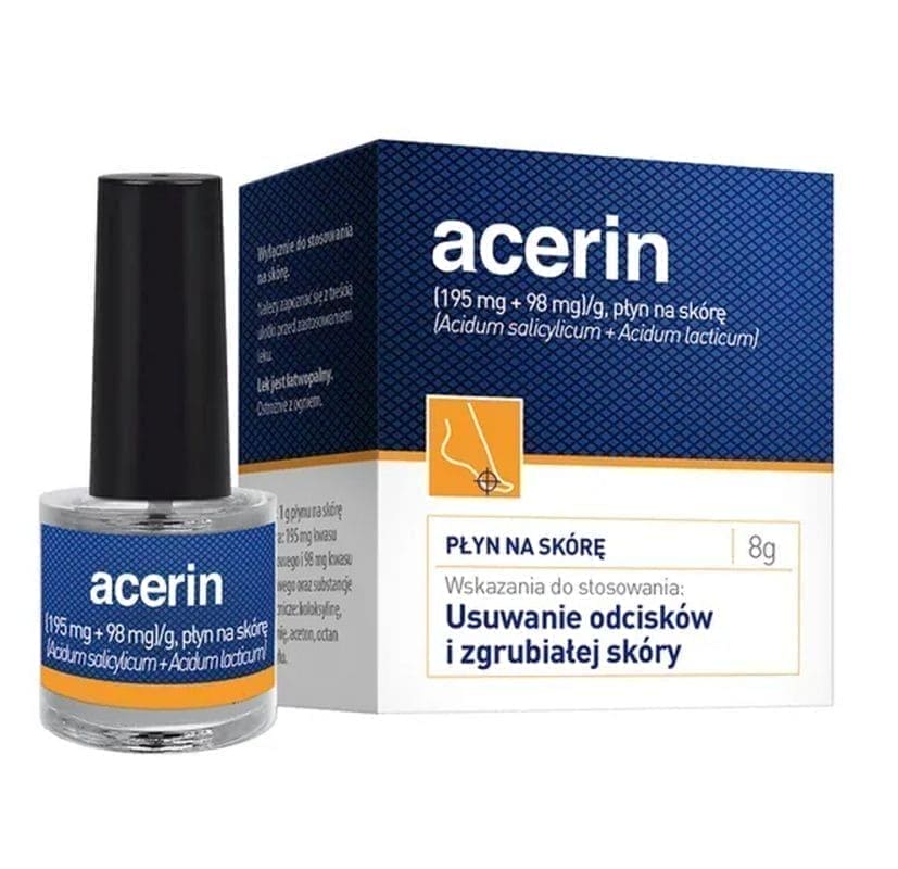 ACERIN fingerprint removing fluid 9ml, hard skin on feet UK