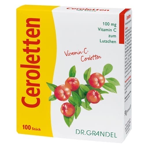 Acerola fruit powder, vitamin C, CEROLETTEN Grandel lozenges UK