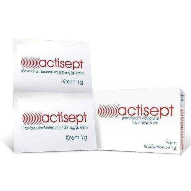 ACTISEPT cream sachets x 10, iodinated povidone UK