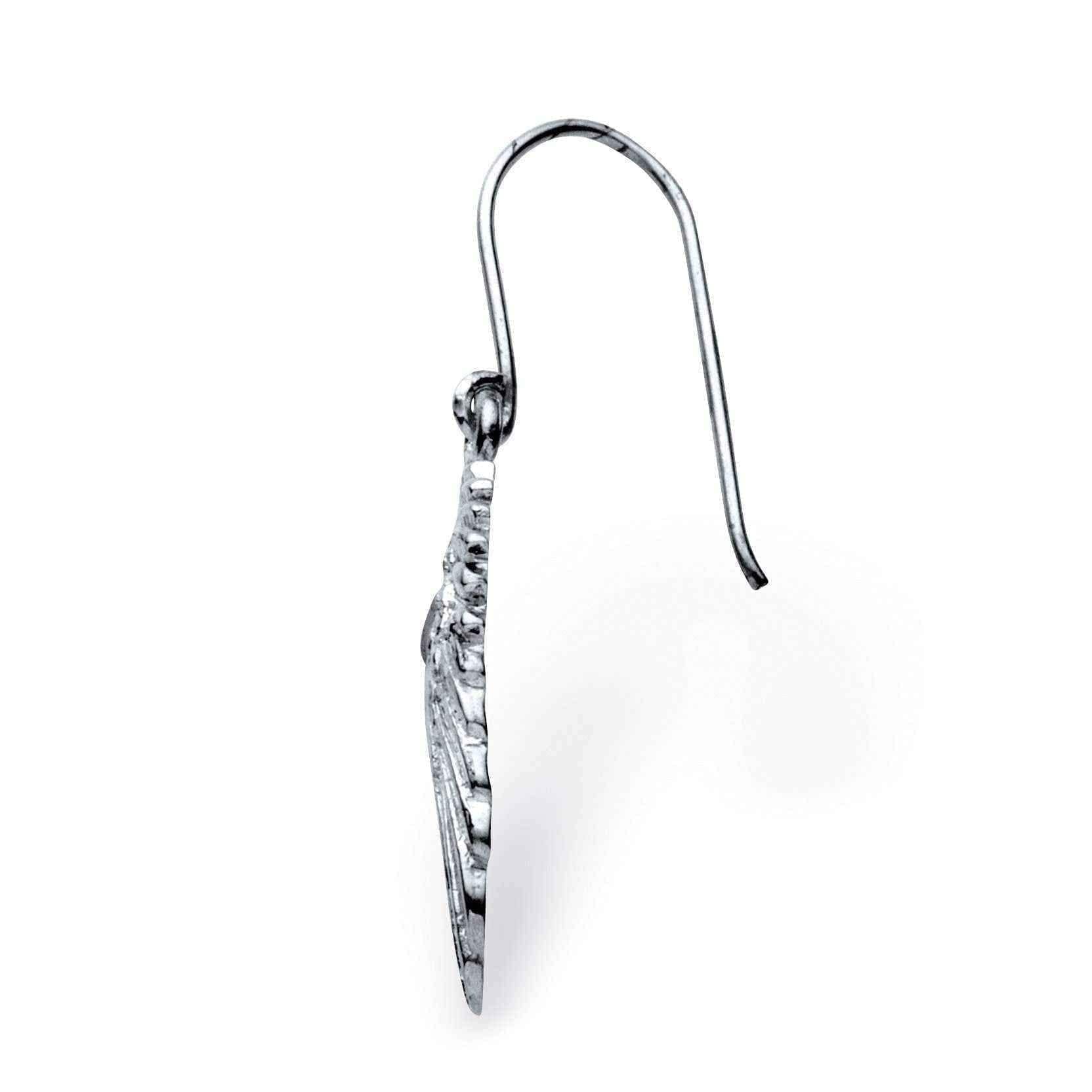 Angel Wing Drop Earrings in .925 Sterling Silver Tailored UK