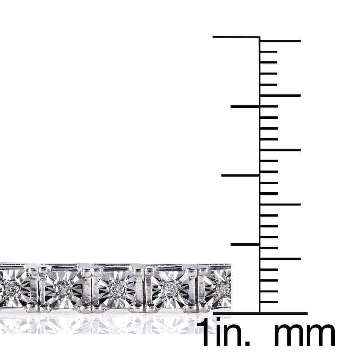 Annello by Kobelli Sterling Silver 1/2ct TDW Illusion Set Diamond Tennis Bracelet UK