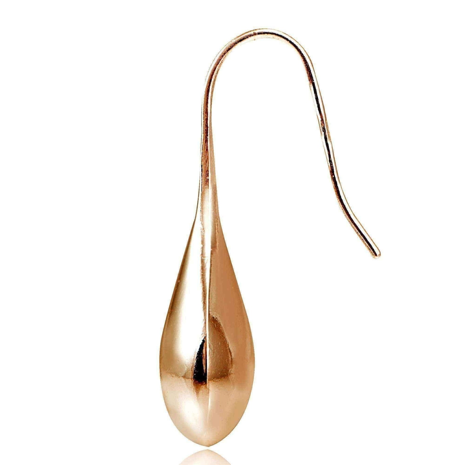 Anti-tarnish Sterling Silver Puffed Teardrop Earrings (30 mm x 13 mm) UK