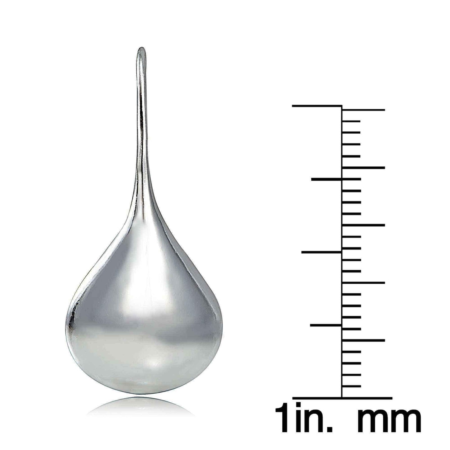 Anti-tarnish Sterling Silver Puffed Teardrop Earrings (30 mm x 13 mm) UK