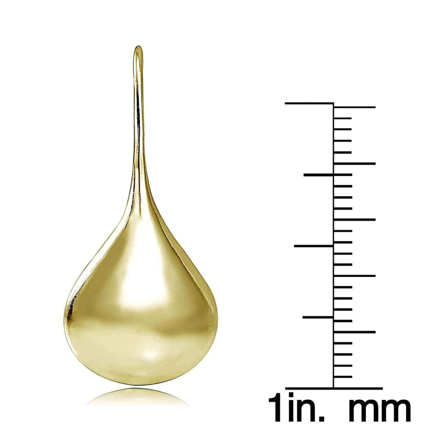 Anti-tarnish Sterling Silver Puffed Teardrop Earrings (30 mm x 13 mm) UK