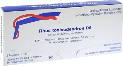 Arthritis, viral infections, RHUS TOXICODENDRON D 6 ampoules UK